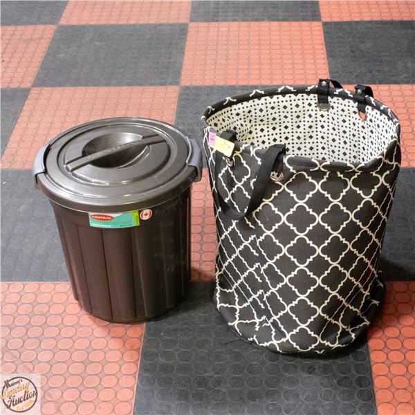 FABRIC LAUNDRY HAMPER WITH HANDLES - A