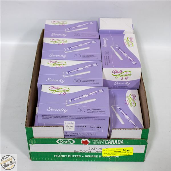 BOX WITH 12 NEW BOXES OF PADS'N TAMPONS 2 GO