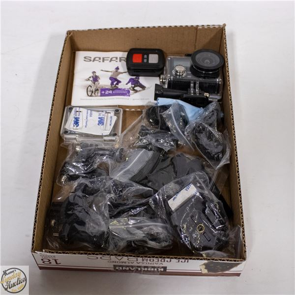 SAFARI 4K ACTION CAMERA KIT WITH ACCESSORIES