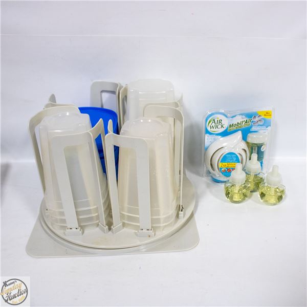 BOX WITH PLASTIC FOOD STORAGE CARROUSEL
