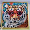 Image 1 : VINTAGE TIGER FELTED 30.5" X 30.5" WALL ART WORK