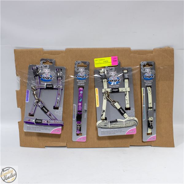 6 CAT COLLARS/HARNESSES/LEASHES BRAND NEW SIZE S