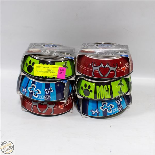 5 BRAND NEW PET BOWLS 5 OZ CAPACITY