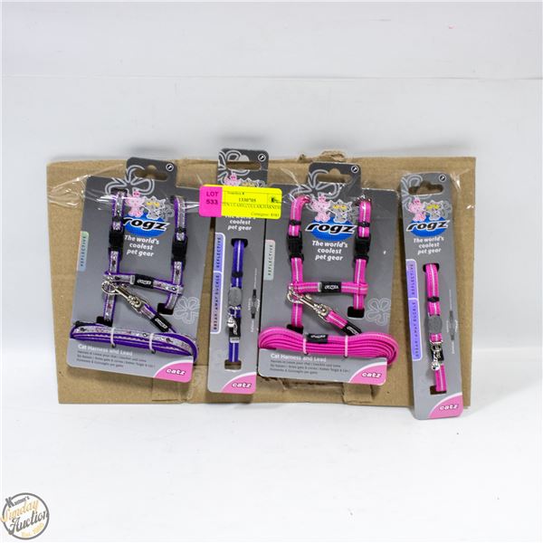 6 BRAND NEW SZ XS CAT LEASHES/COLLARS/HARNESSES