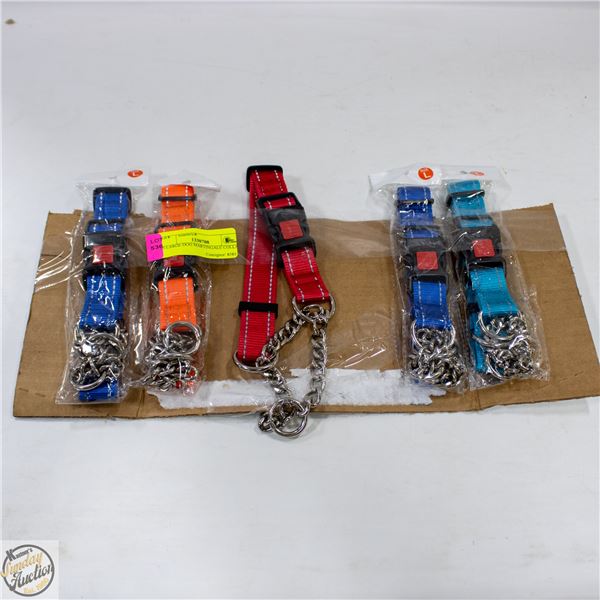 5 BRAND NEW SZ LARGE DOG MARTINGALE COLLARS
