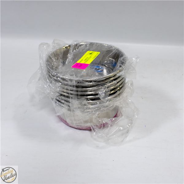 9 NEW STAINLESS STEEL DOG BOWLS H-2" 5.5" DIAMETER