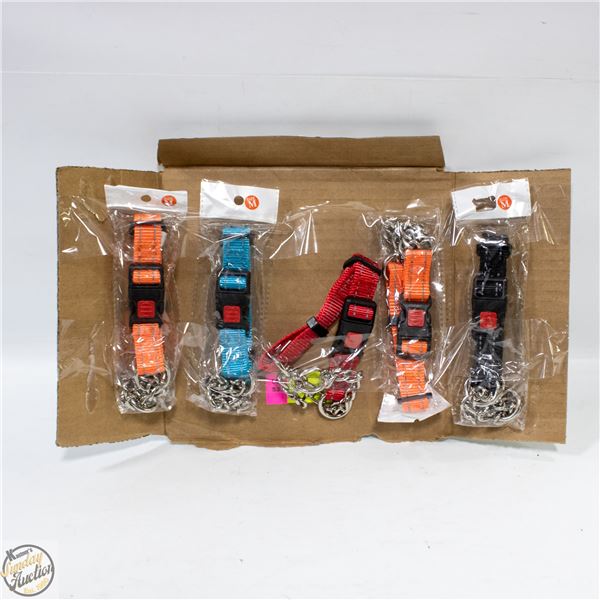 5 BRAND NEW SZ MEDIUM DOG MARTINGALE COLLARS