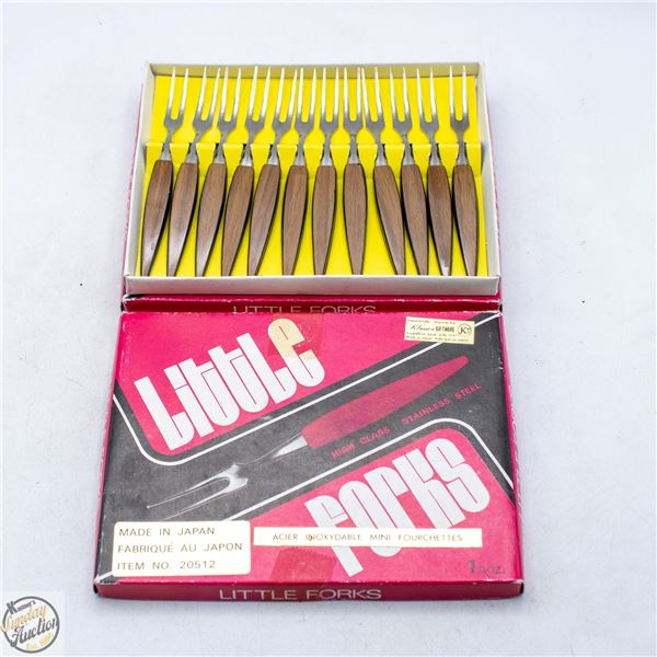 2 SETS LITTLE FORKS MID-CENTURY COCKTAIL & SNACK