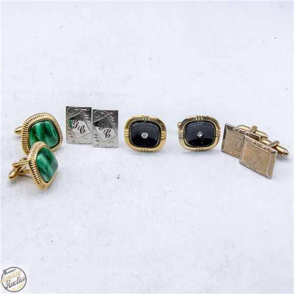 LOT OF CUFFLINKS INCLUDING STERLING SILVER