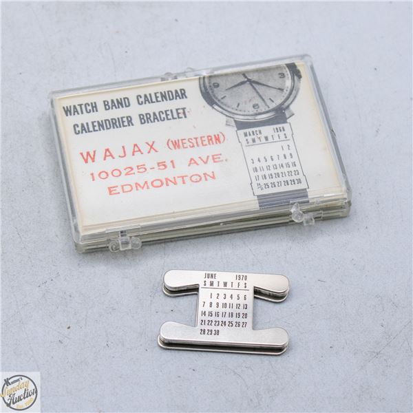 VINTAGE 1970 WATCH BAND CALENDAR IN ORIGINAL