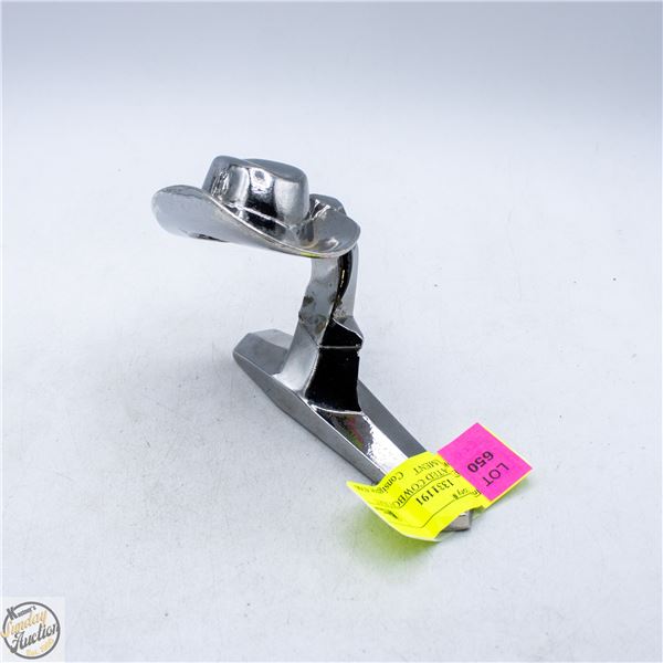 CHROME PLATED COWBOY HAT HOOD ORNAMENT