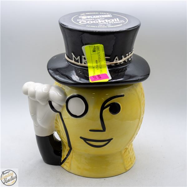 VINTAGE MR PEANUT SNACK JAR 9"