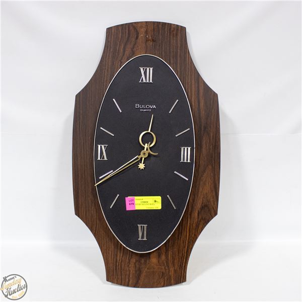 MID CENTURY BULOVA WALL CLOCK
