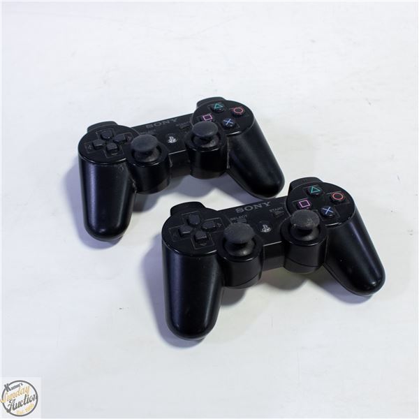PAIR OF PLAYSTATION 2 BLACK WIRELESS CONTROLLER