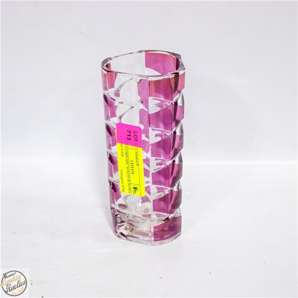 1970S LUMINARC WINDSOR RUBIS GLASS VASE