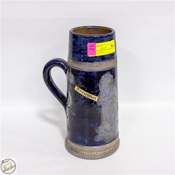 ANTIQUE GERMAN SALT GLAZED STONEWARE BEER