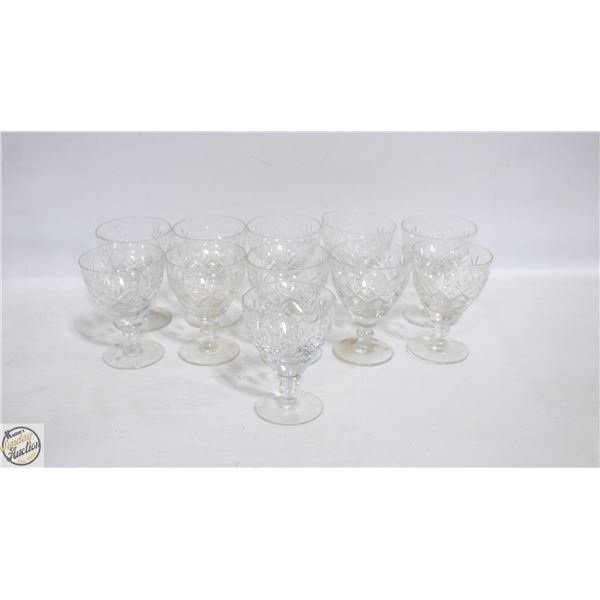LOT OF CRYSTAL WINE GLASSES