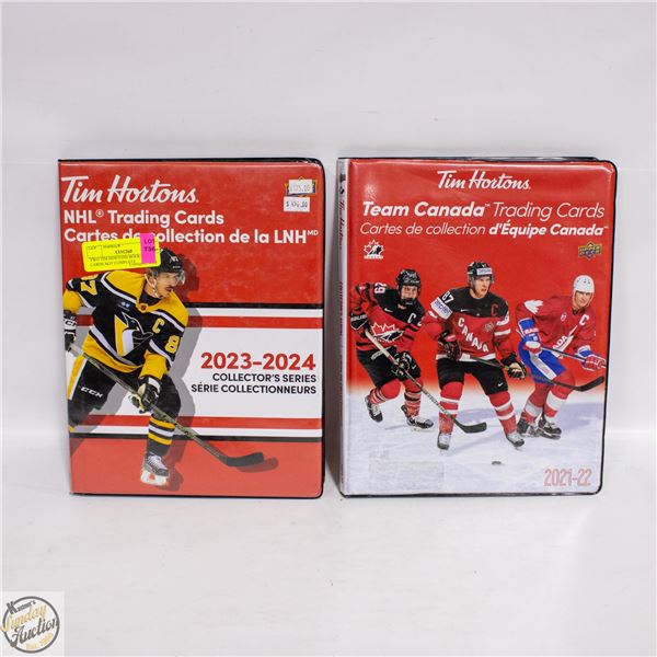 TWO TIM HORTONS BOOKS WITH CARDS NOT COMPLETE