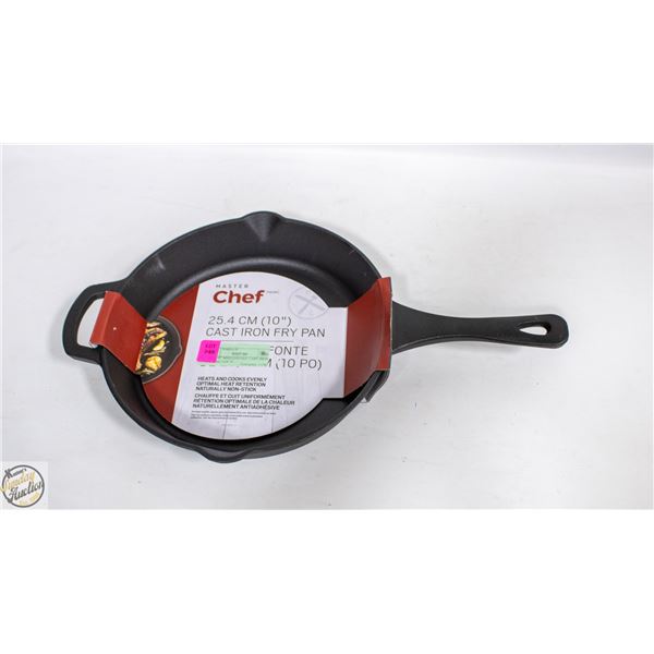 NEW 10" MASTERCHEF CAST IRON FRYING PAN W.