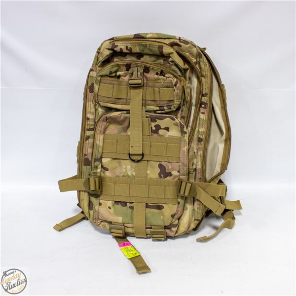 GREEN CAMOUFLAGE TRANSPORT PACK MULTI POCKETS