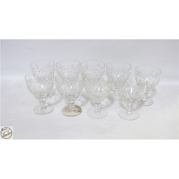 LOT OF CRYSTAL WINE GLASSES