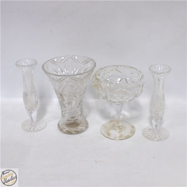 LOT OF CRYSTAL DISHES