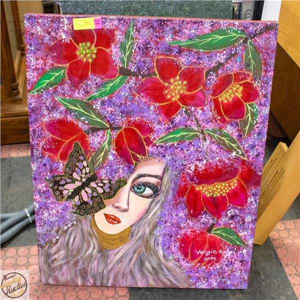ORIGINAL "WOMAN WITH BUTTERFLY" 24”x30”