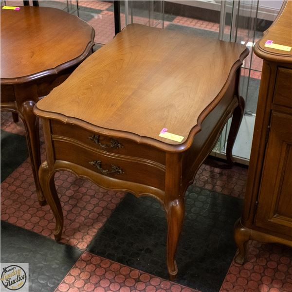 VINTAGE 2 DRAWER VICTORIAN REVIVAL SIDE TABLE