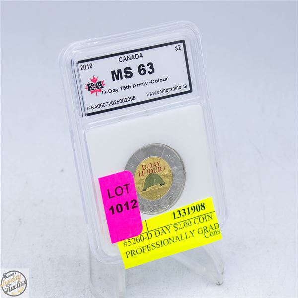 #5260-D DAY $2.00 COIN PROFESSIONALLY GRADED MS