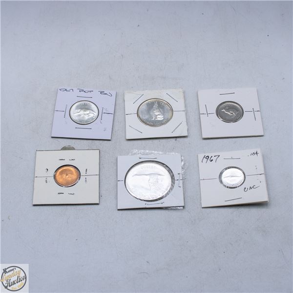 #5271 ERROR COINS RARE - 1967 CENTENIAL SET FROM