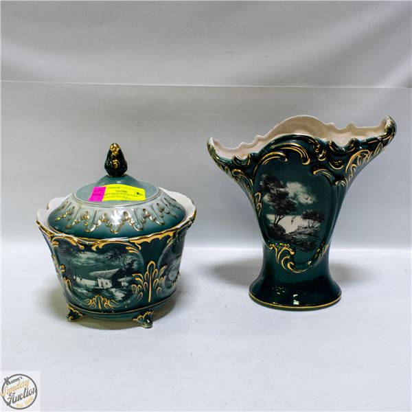 VALARTE MADE IN PORTUGAL GOLD ACCENTED 2PCS