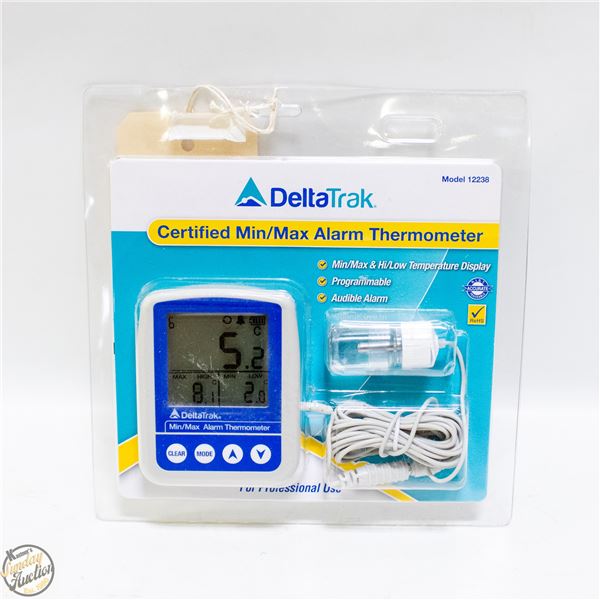 DELTA TRAK MIN-MAX ALARM THERMOMETER NEW