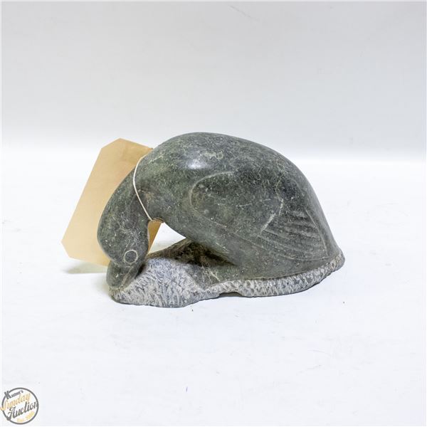 HEAVY INUIT CARVED SOAPSTONE FIGURINE