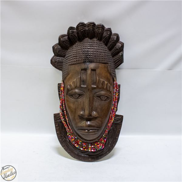 BENIN, AFRICA QUEEN IDIA CARVED MASK WITH