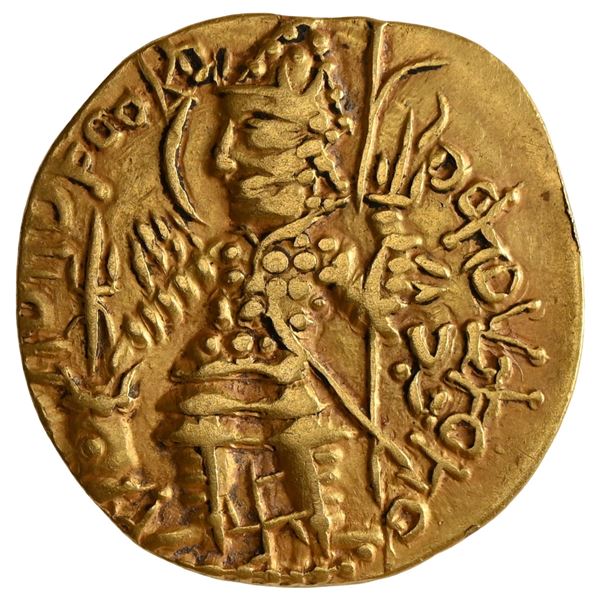 Kushano-Sasanians, Temp Ardashir â€“ Peroz I, Gold Dinar, "OESHO" Shiva type, Mint