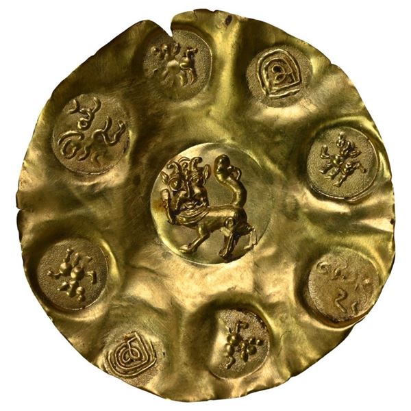Kakatiya Of Warangal, Parola I, One-and-a-Half, Gold Gadyana (c.1052-1076 AD) - Four-Armed Deity Typ