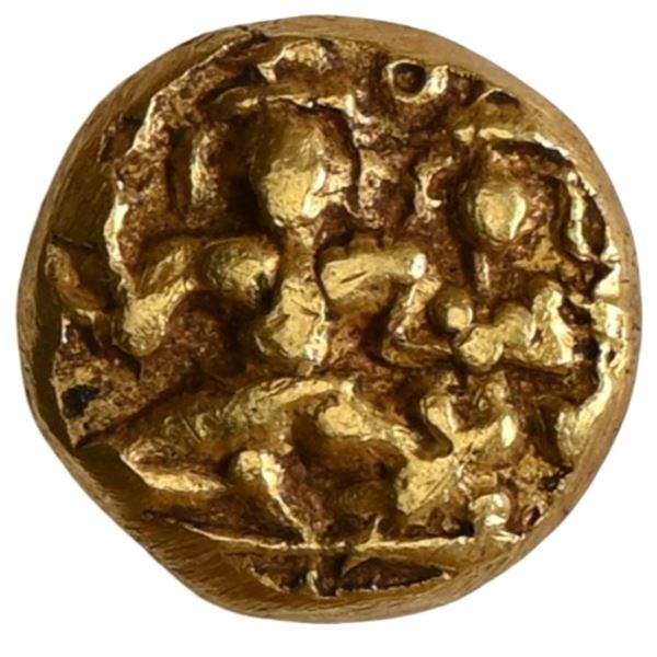 Vijayanagar, Hari Hara II, (1377-1404 AD), Gold half pagoda - Brahmah and Sarasvati Type