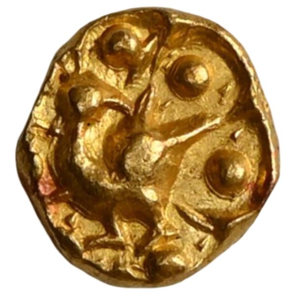 Chalukyas of Kalyani, Vikramaditya VI, Gold - Navilachchu Fanam (Peacock)