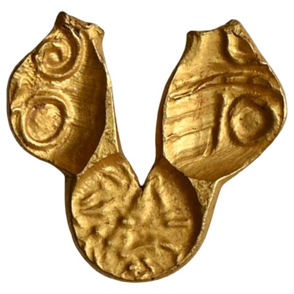 Shilaharas of Kolhapur Or Feudatories of Chalukyas of Kalyana (10-12 Century CE) - 'U shaped Fanam'