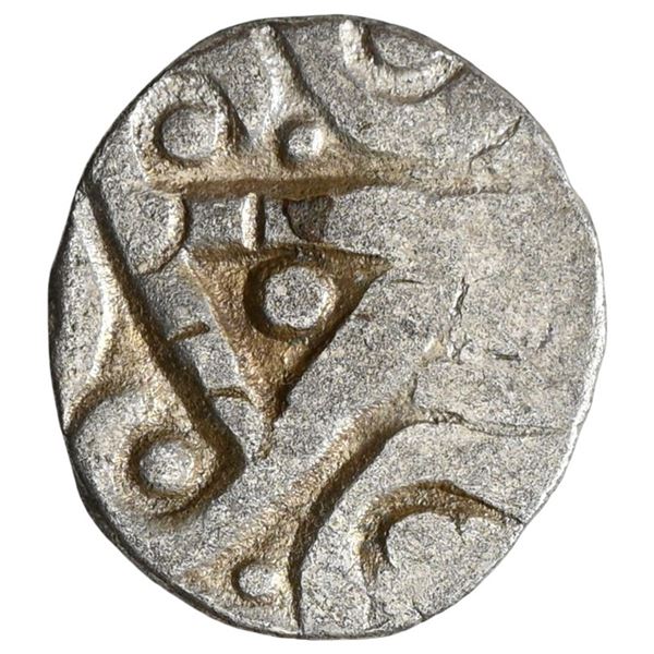Punch Marked Coins, Kuru Janapada From Haryana Region, Silver Half Karshapana (400-350 BC)