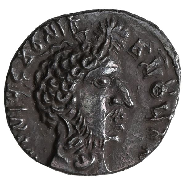 Satavahana Dynasty, Vasisthiputra Siva Sri Pulumavi, Silver Dramma, Bearded Portrait Type (152-160 A