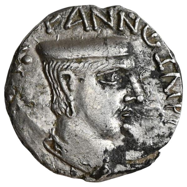 Western Kshatrapas, Karddamaka Dynasty, AR Drachm Chastana As 'Raja Mahaksatrapa' Trilingual Type (c