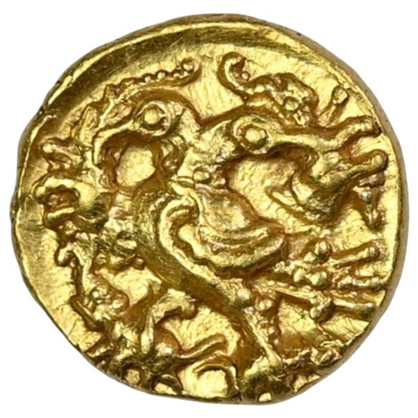 Vijayanagar, Achyutaraya, Gold Pagoda Gandabherunda 'Double-headed Eagle, (ca.1529-1542) Gem Uncircu