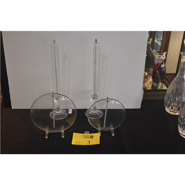 VINTAGE MID CENTURY MODERN GLASS OIL LAMPS (4 PCS)