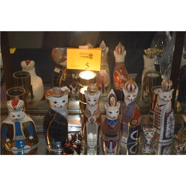 COLLECTION OF ROYAL CROWN DERBY CAT FIGURINES (11 PCS)