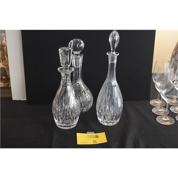 CRYSTAL DECANTERS (3 PCS)