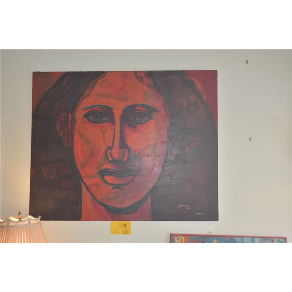 ACRYLIC PAINTING TITLED KANAKA MAOLI; SIGNED GROWNEY (JIM) (44" X 33")