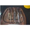 Image 4 : VINTAGE MID CENTURY MODERN WOODEN CARVING/SERVING TRAY W/CARVING SETS