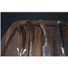 Image 5 : VINTAGE MID CENTURY MODERN WOODEN CARVING/SERVING TRAY W/CARVING SETS