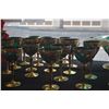 Image 5 : VINTAGE GREEN & GOLD BOHEMIAN STYLE STEM GLASSES , COMPOTE & DECANTER SET (37 PCS)